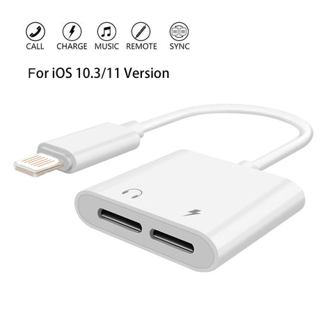 Image of Dual Lightning Audio & Charging Adapter for Apple iPhone 7/8/X/XS