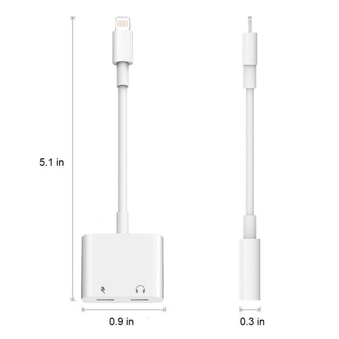 Image of Dual Lightning Audio & Charging Adapter for Apple iPhone 7/8/X/XS