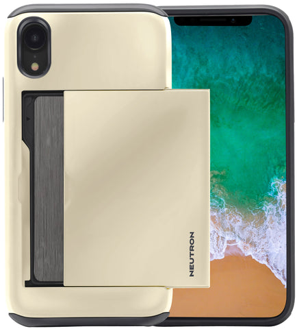 Image of Neutron iPhone XR Shockproof Case with Card Holder - Protective Credit Card Wallet Slot