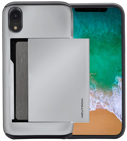 Image of Neutron iPhone XR Shockproof Case with Card Holder - Protective Credit Card Wallet Slot