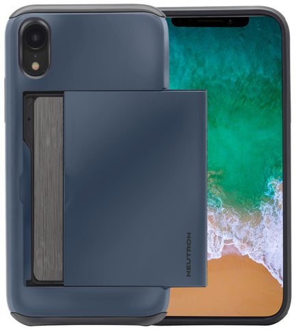 Image of Neutron iPhone XR Shockproof Case with Card Holder - Protective Credit Card Wallet Slot