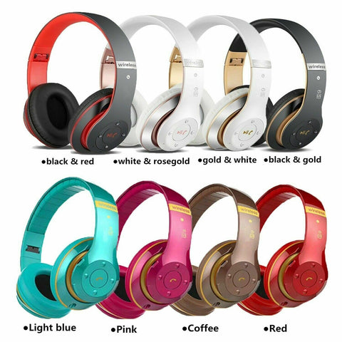 Image of Wireless Headphones Bluetooth Headset Noise Cancelling Over Ear W/ Microphone