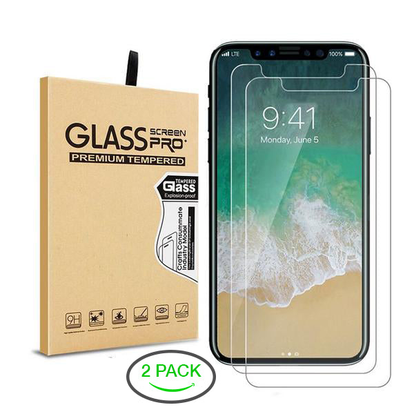 Tempered Glass Screen Protector for iPhone 6/7/8/X Plus - 2 Pack