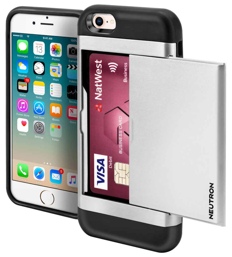 Neutron iPhone 5/5S/SE Shockproof Case with Card Holder - Protective Credit Card Wallet Slot