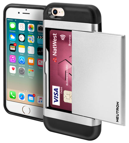 Image of Neutron iPhone Shockproof Case with Card Holder - Protective Credit Card Wallet Slot