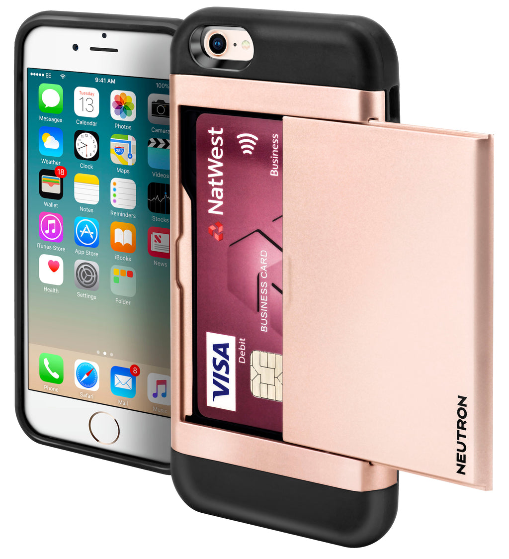 Neutron iPhone 5/5S/SE Shockproof Case with Card Holder - Protective Credit Card Wallet Slot