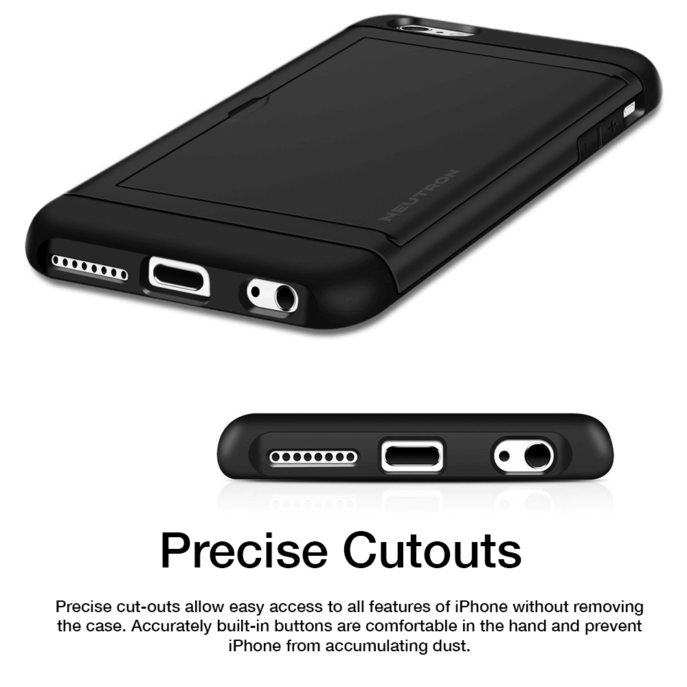 Neutron iPhone 5/5S/SE Shockproof Case with Card Holder - Protective Credit Card Wallet Slot