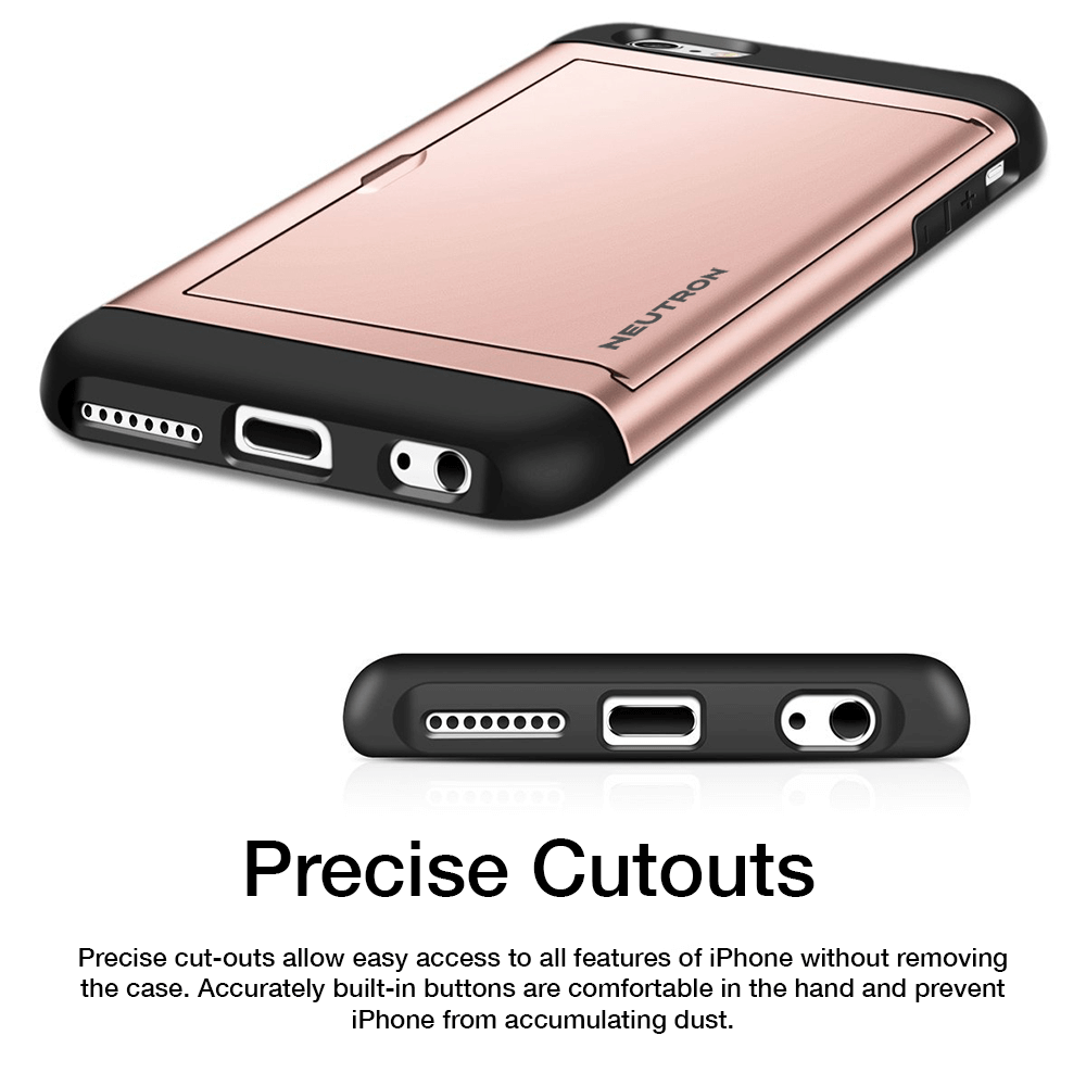 Neutron iPhone 5/5S/SE Shockproof Case with Card Holder - Protective Credit Card Wallet Slot