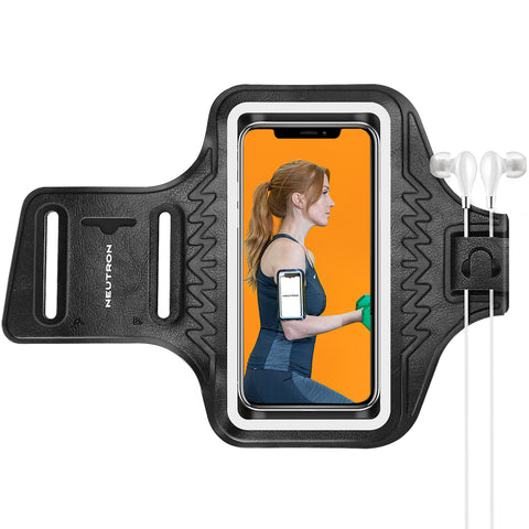 Neutron Armband Cell Phone Running Case with Key Slot and Adjustable Elastic Band for iPhone, Samsung