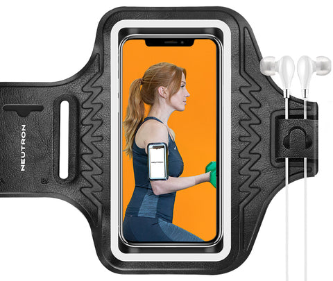 Neutron Armband Cell Phone Running Case with Key Slot and Adjustable Elastic Band for iPhone, Samsung