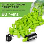 Neutron Soft Foam Ear plugs with Travel Case - 38dB SNR - 60 Pairs