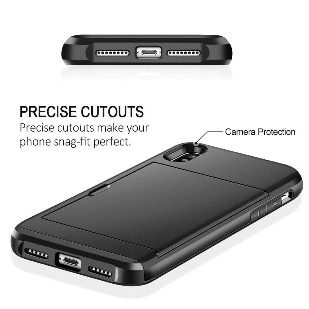 Neutron iPhone X/XS Shockproof Case with Card Holder - Protective Credit Card Wallet Slot