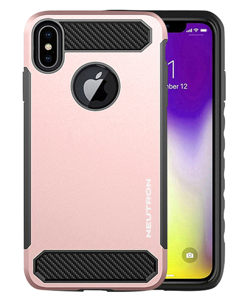 Neutron iPhone X/XS Protective Heavy Duty Armour Shockproof Slim Case with Tempered Glass Screen Protector