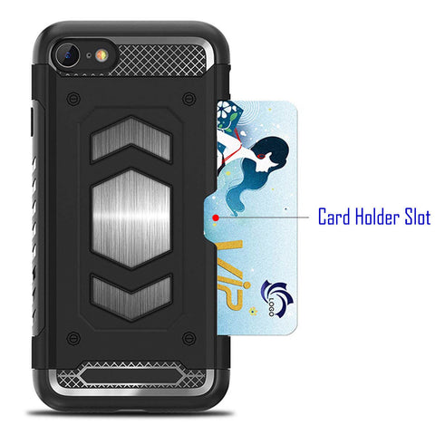 Image of Slim Shockproof Tough Armour iPhone Case with Magnetic Mount & Card Holder