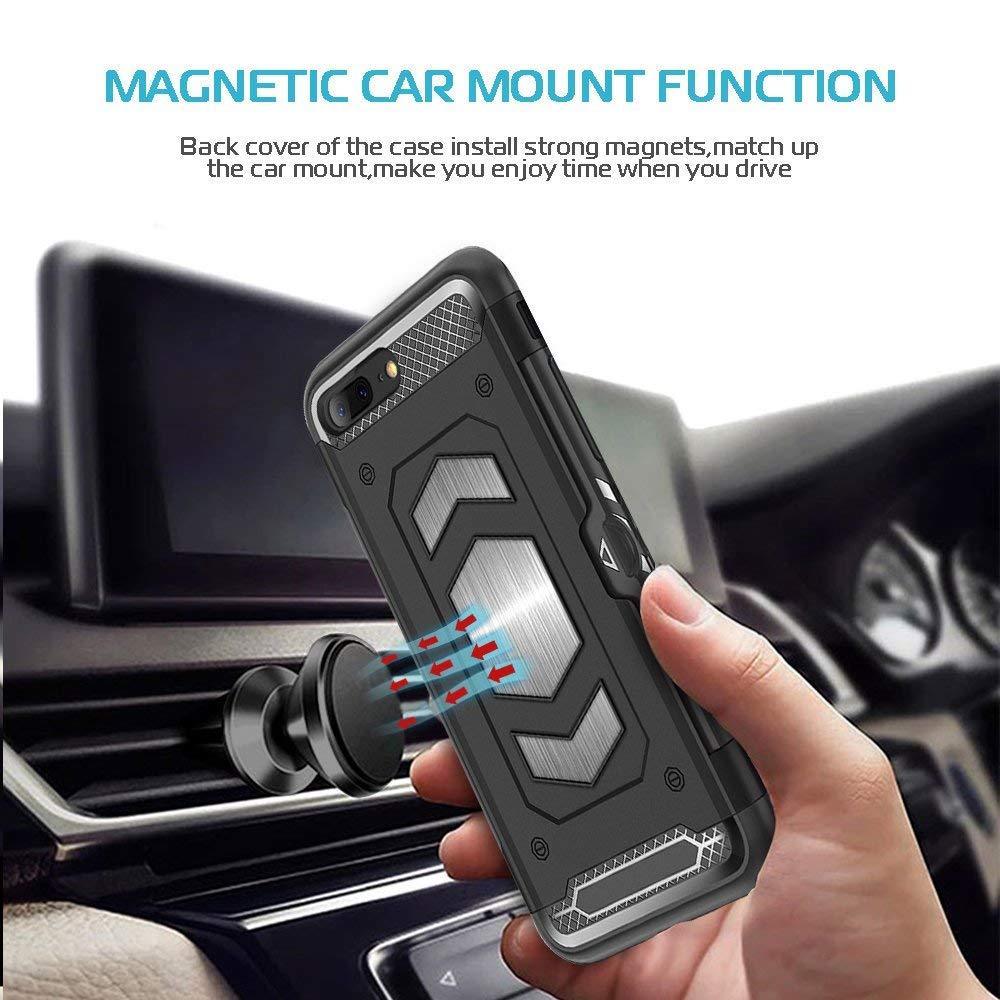 Slim Shockproof Tough Armour iPhone Case with Magnetic Mount & Card Holder