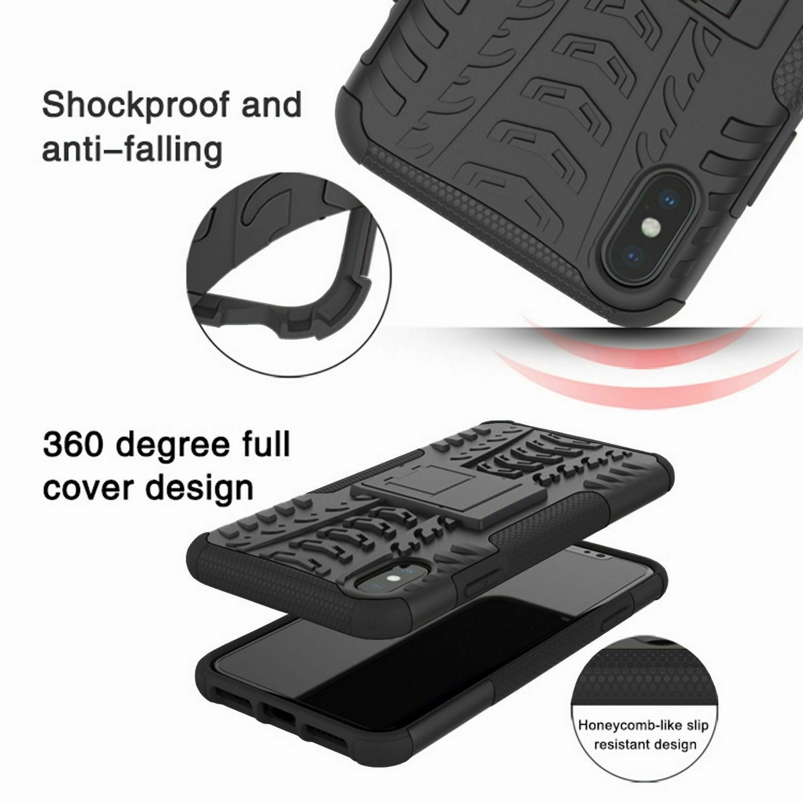 Hybrid Shockproof Heavy Duty Back Case for iPhone 5,6,7,8,X,XR,11