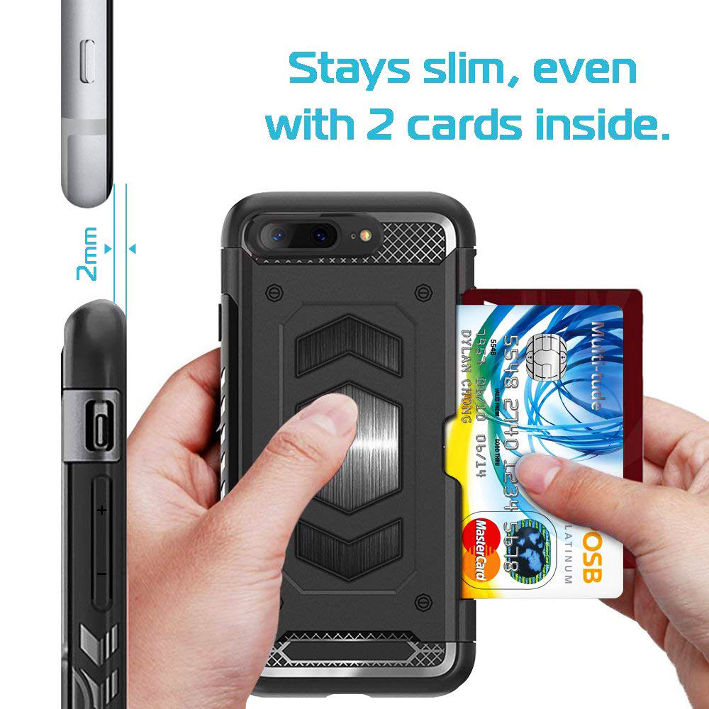 Slim Shockproof Tough Armour iPhone Case with Magnetic Mount & Card Holder