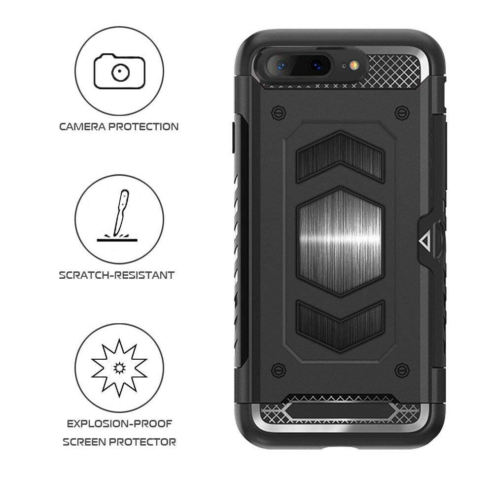 Slim Shockproof Tough Armour iPhone Case with Magnetic Mount & Card Holder