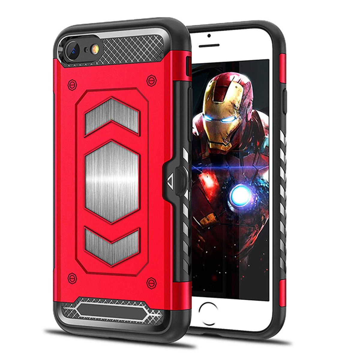 Slim Shockproof Tough Armour iPhone Case with Magnetic Mount & Card Holder