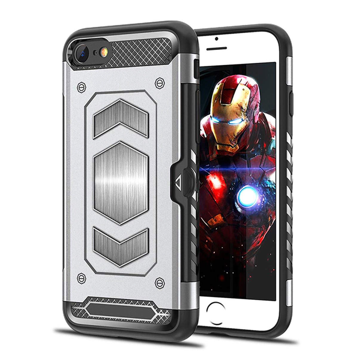 Slim Shockproof Tough Armour iPhone Case with Magnetic Mount & Card Holder